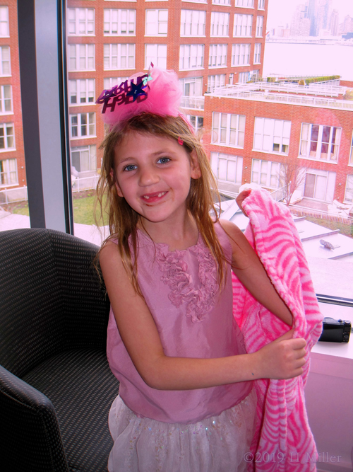The Birthday Girl Getting Into Her Pink Zebra Print Spa Robe The Birthday Girl Getting Into Her Pink Zebra Print Spa Robe